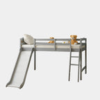 Fun White Loft Bed for Kids with Slide & Stairs