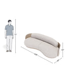 4 Seater Light Grey Curve Design Sofa
