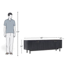 Elegant Black Slatted Media Unit