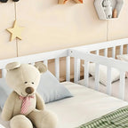 Twin Capacity White Baby Bed With Safety Rails