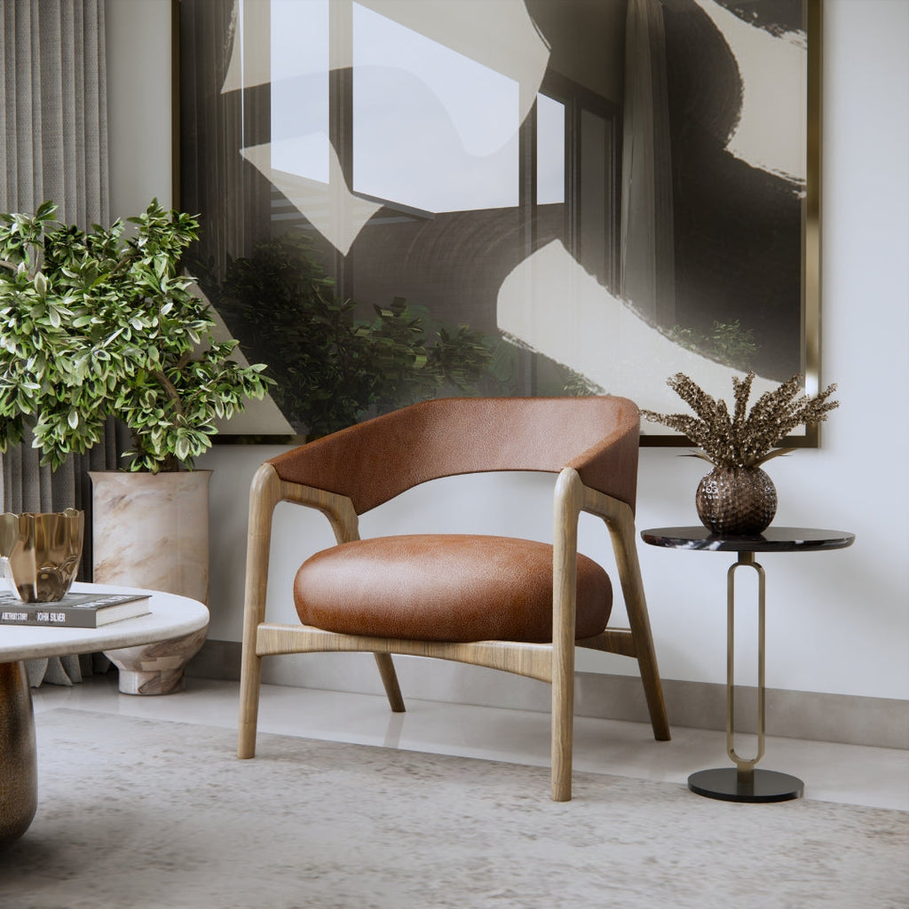 Vintage Comfort Wood-Framed Accent Chair