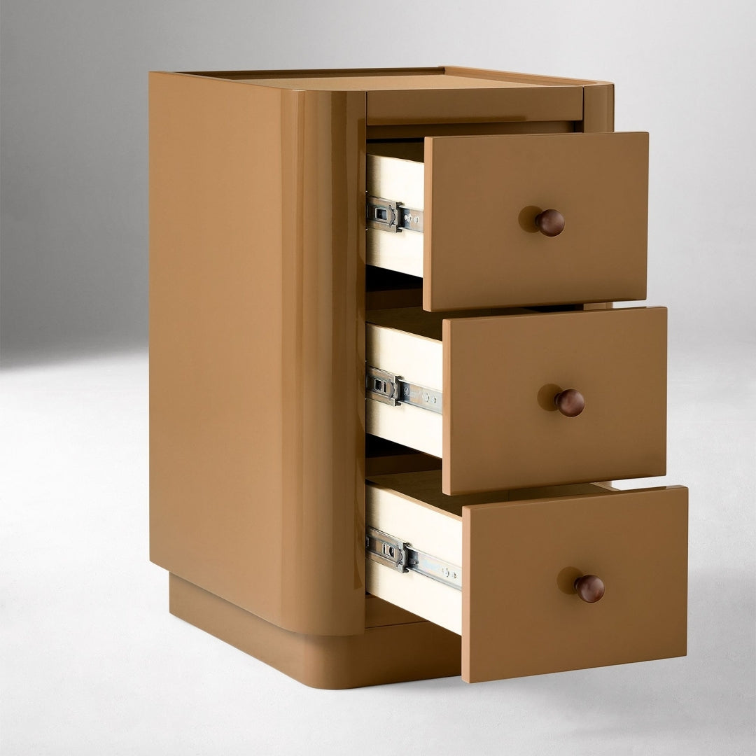 Minimalist Brown Rounded Edge Nightstand

