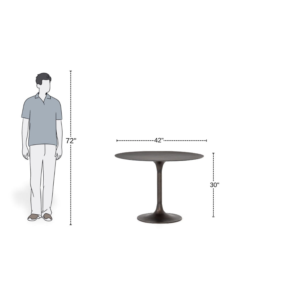 Haven Pedestal Rust Cafe Table 