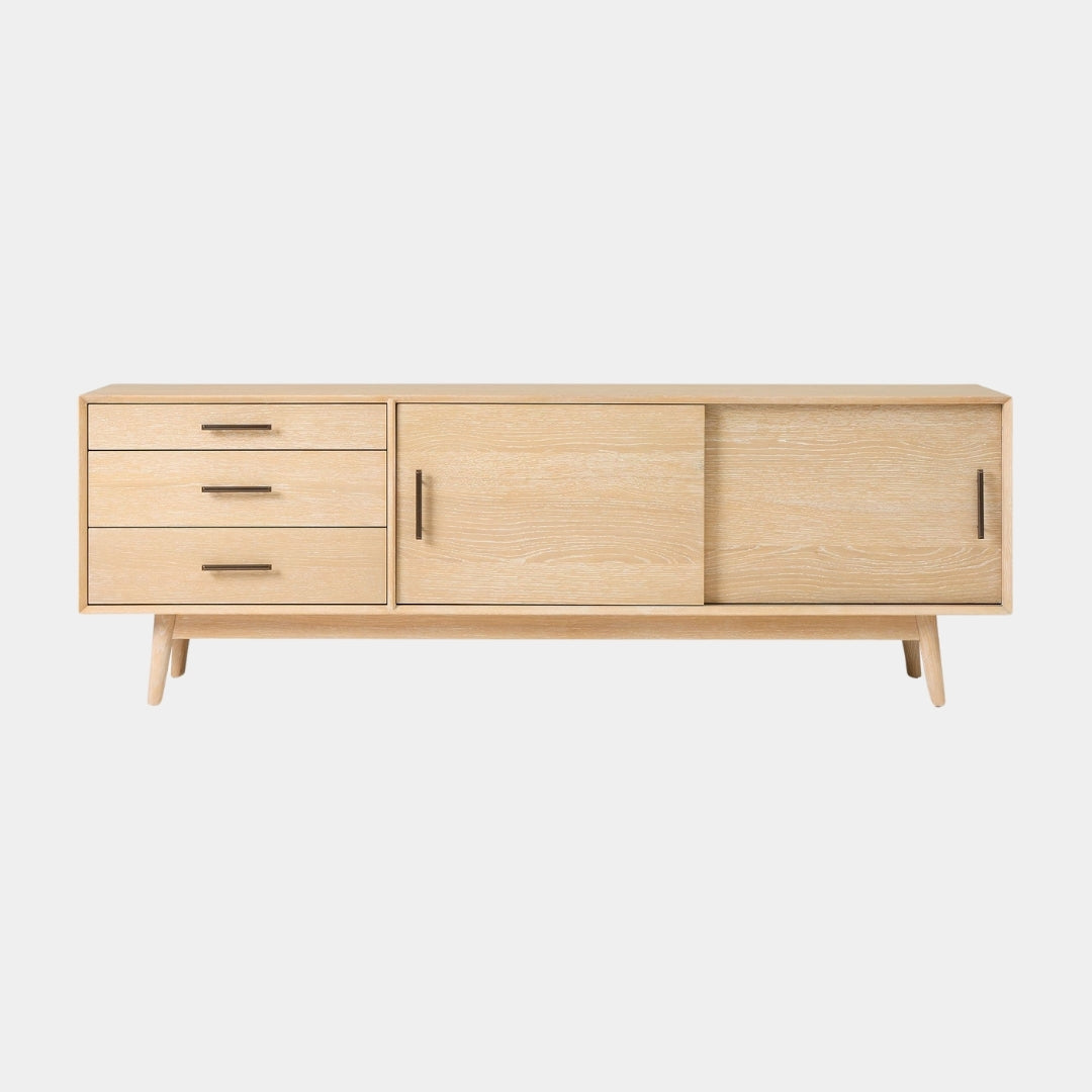 Natural Lightwood Minimalist TV Unit
