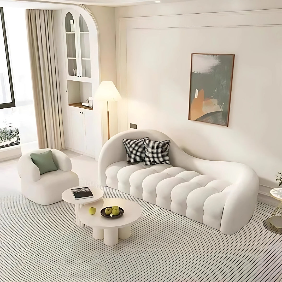 4 Seater Crescent Cloud Tufted Sofa