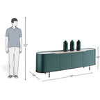 Olive Green TV Unit With Rounded Edges