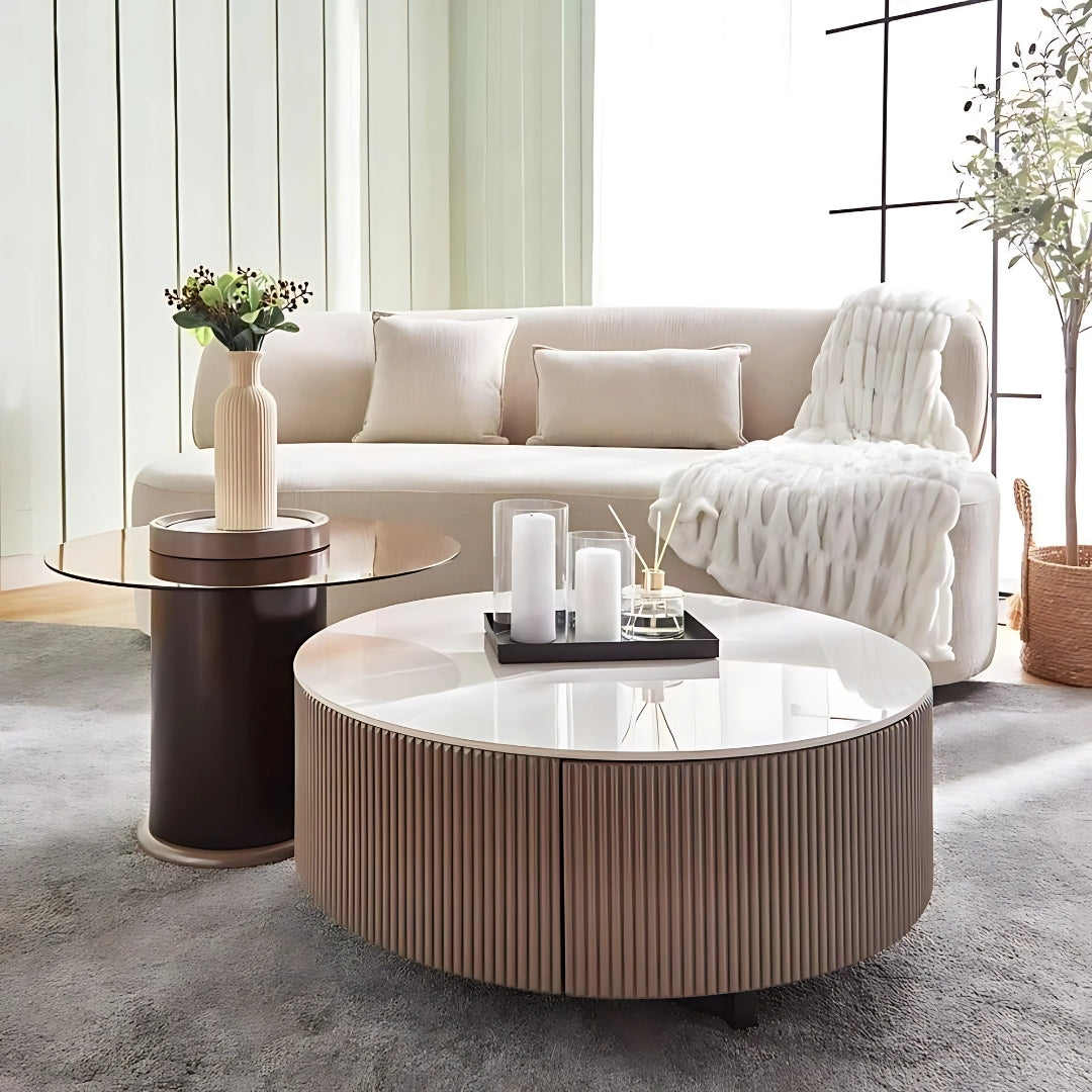 Luxe Dual-Tier Circular Coffee Table

