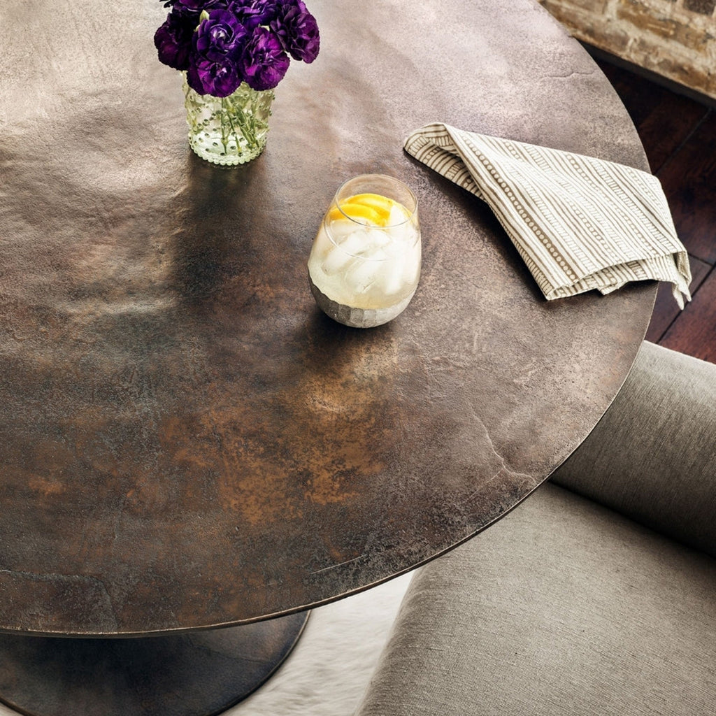 Haven Pedestal Rust Cafe Table 