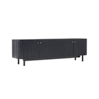 Elegant Black Slatted Media Unit