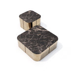 Elegant Set of Two Marble-Top Coffee Tables