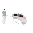 4 Seater Modern Light Grey Curved Sofa
