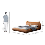 Luxe Tan Modern Leather Bed