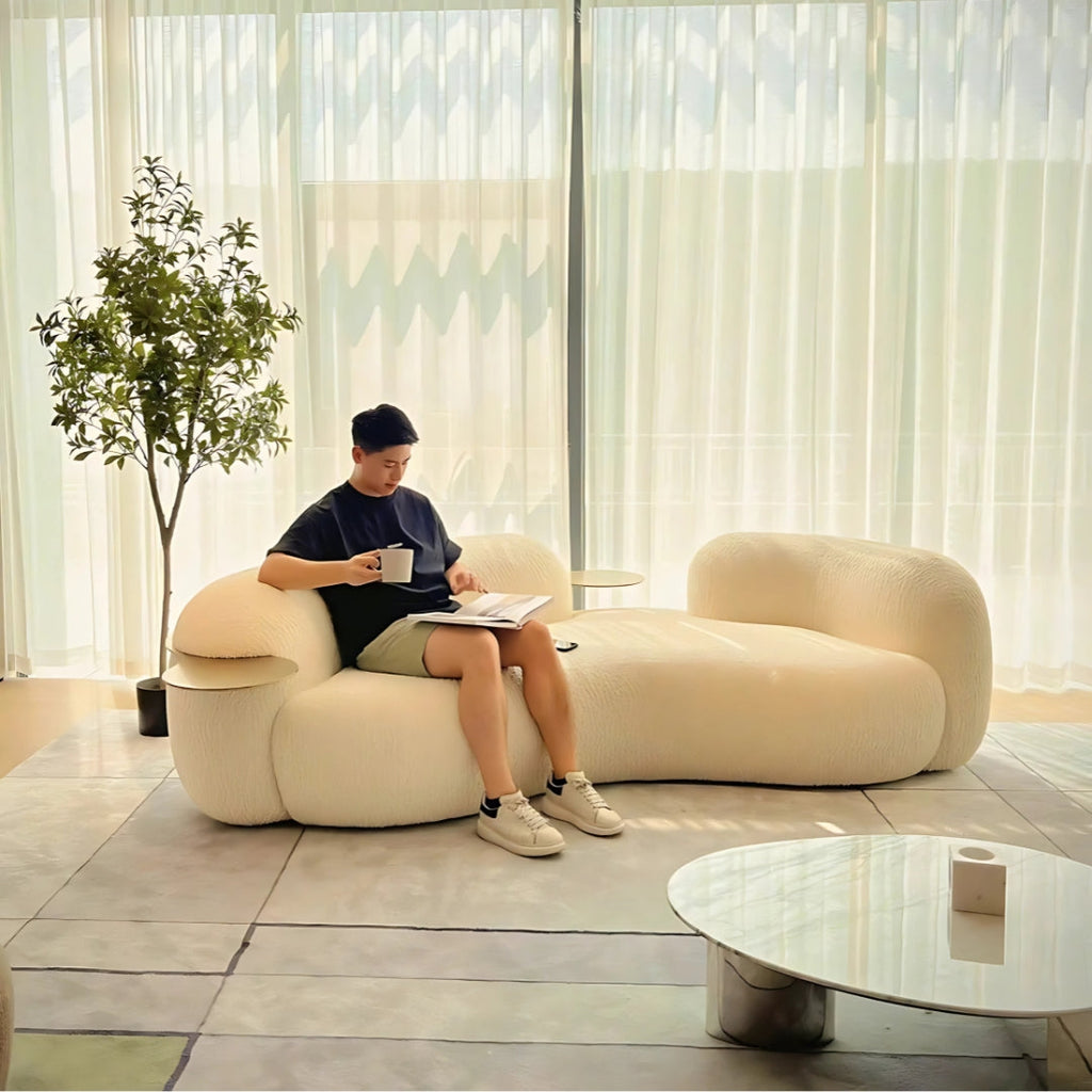 3 Seater Modern Flow Upholstered Curved Sofa