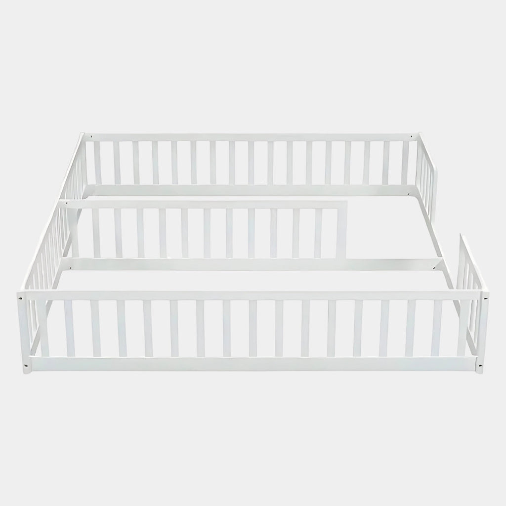 Twin Capacity White Baby Bed With Safety Rails