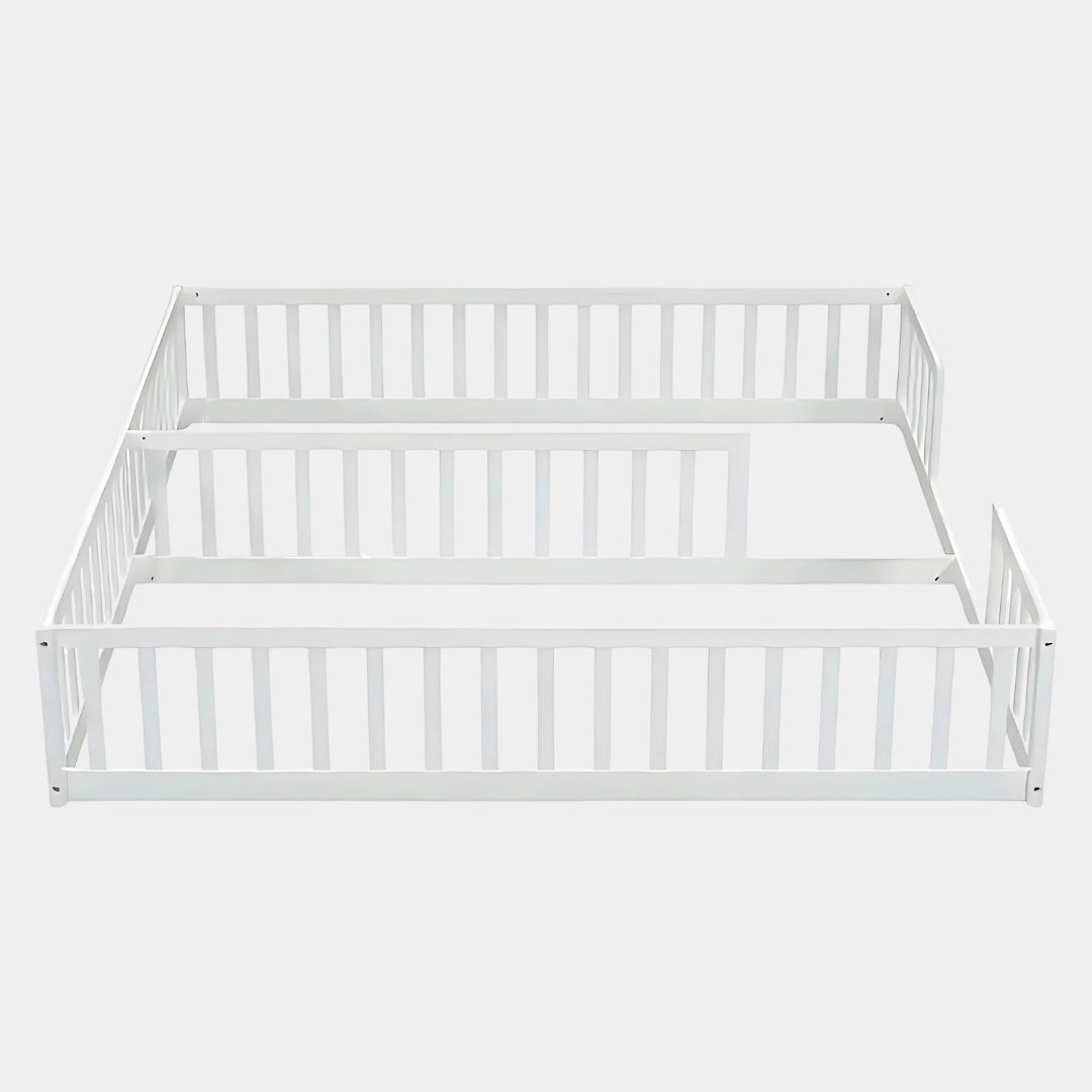 Twin Capacity White Baby Bed With Safety Rails