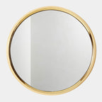 Minimal Luxe Round Mirror with Gold Border