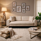 3 Seater Contemporary Linear Back Lounge Sofa