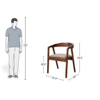 Curved Back Wood Dining Chair with Upholstered Seat