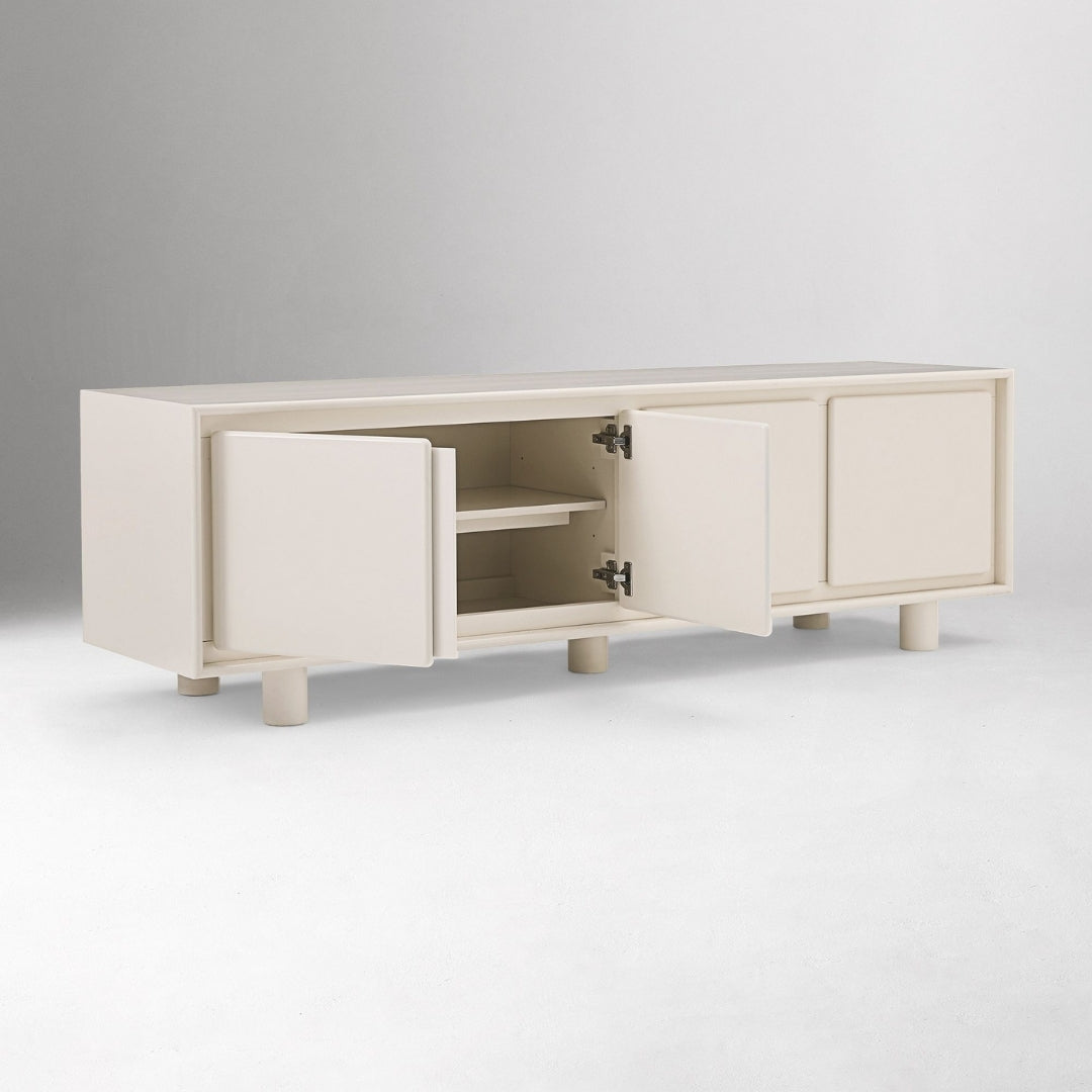 Stylish White Wooden TV Unit