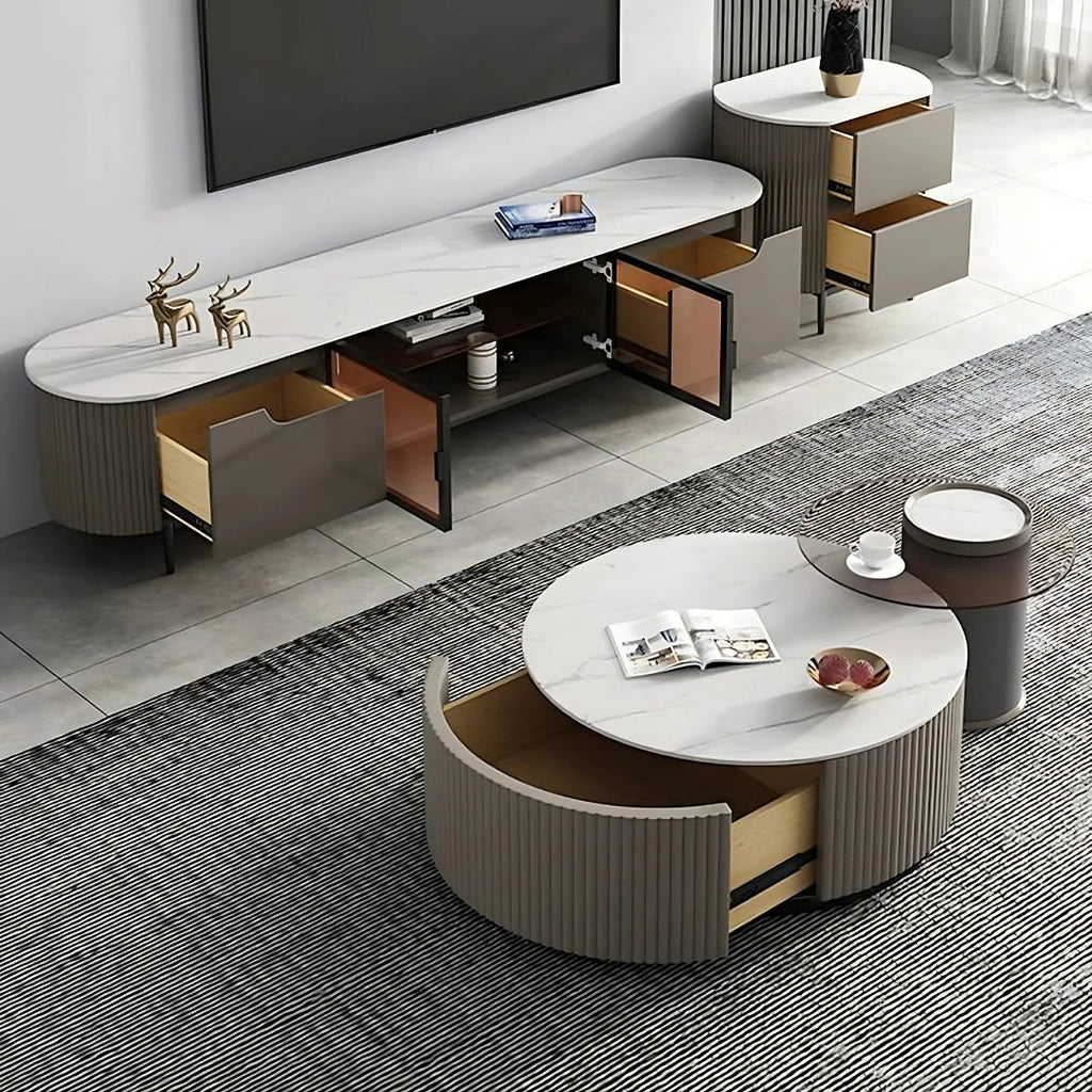 Luxe Dual-Tier Circular Coffee Table

