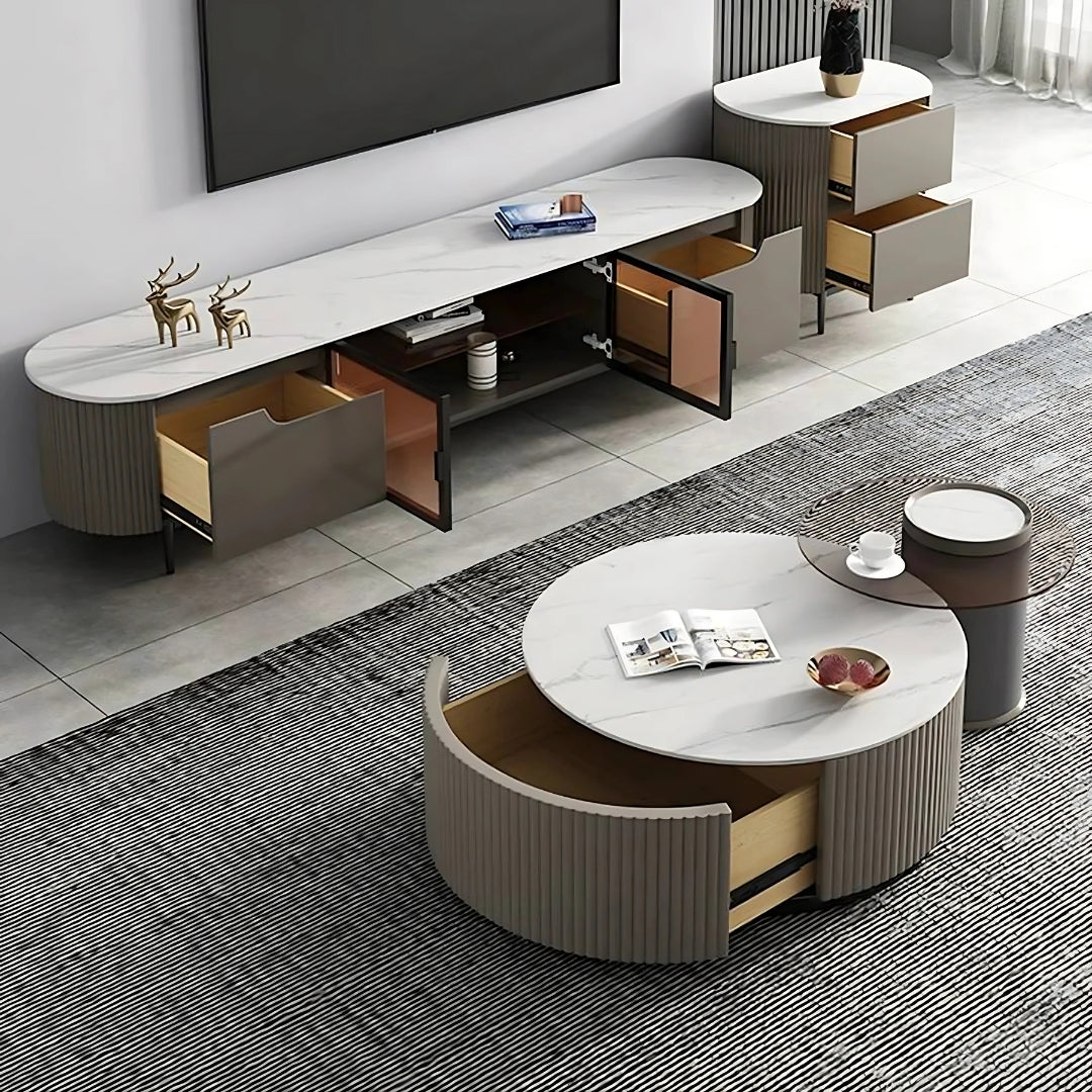 Luxe Dual-Tier Circular Coffee Table


