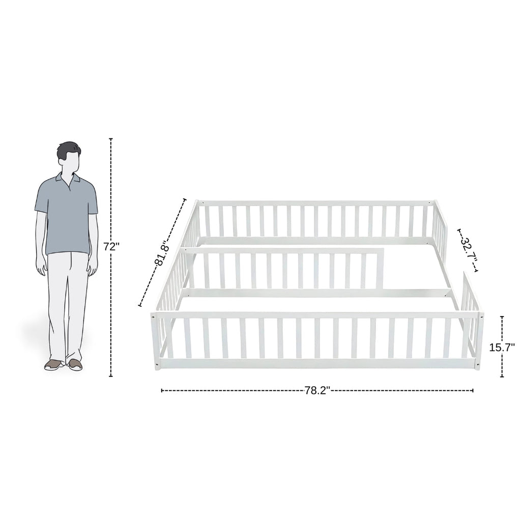 Twin Capacity White Baby Bed With Safety Rails