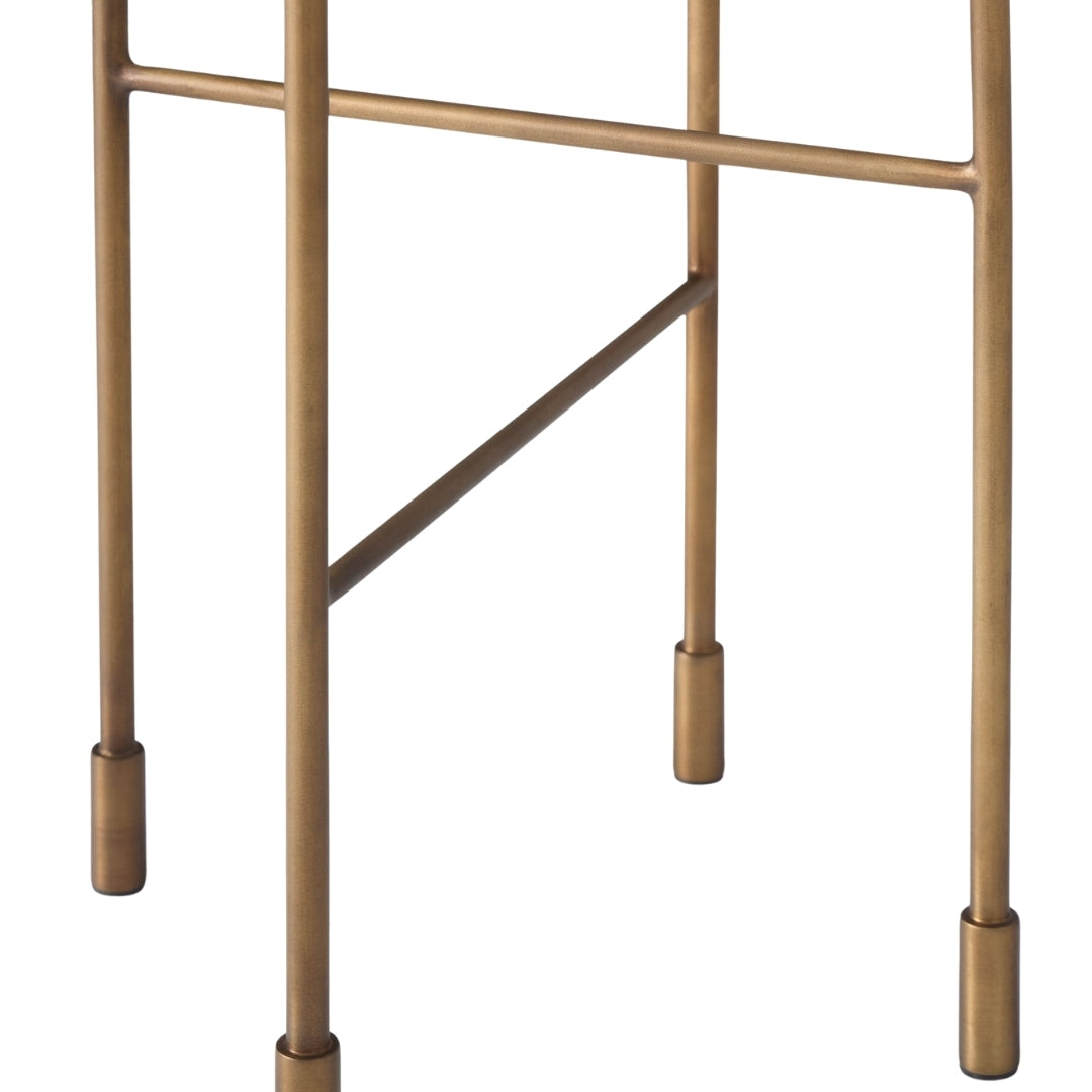 Minimal Ivory Marble & Brass Side Table