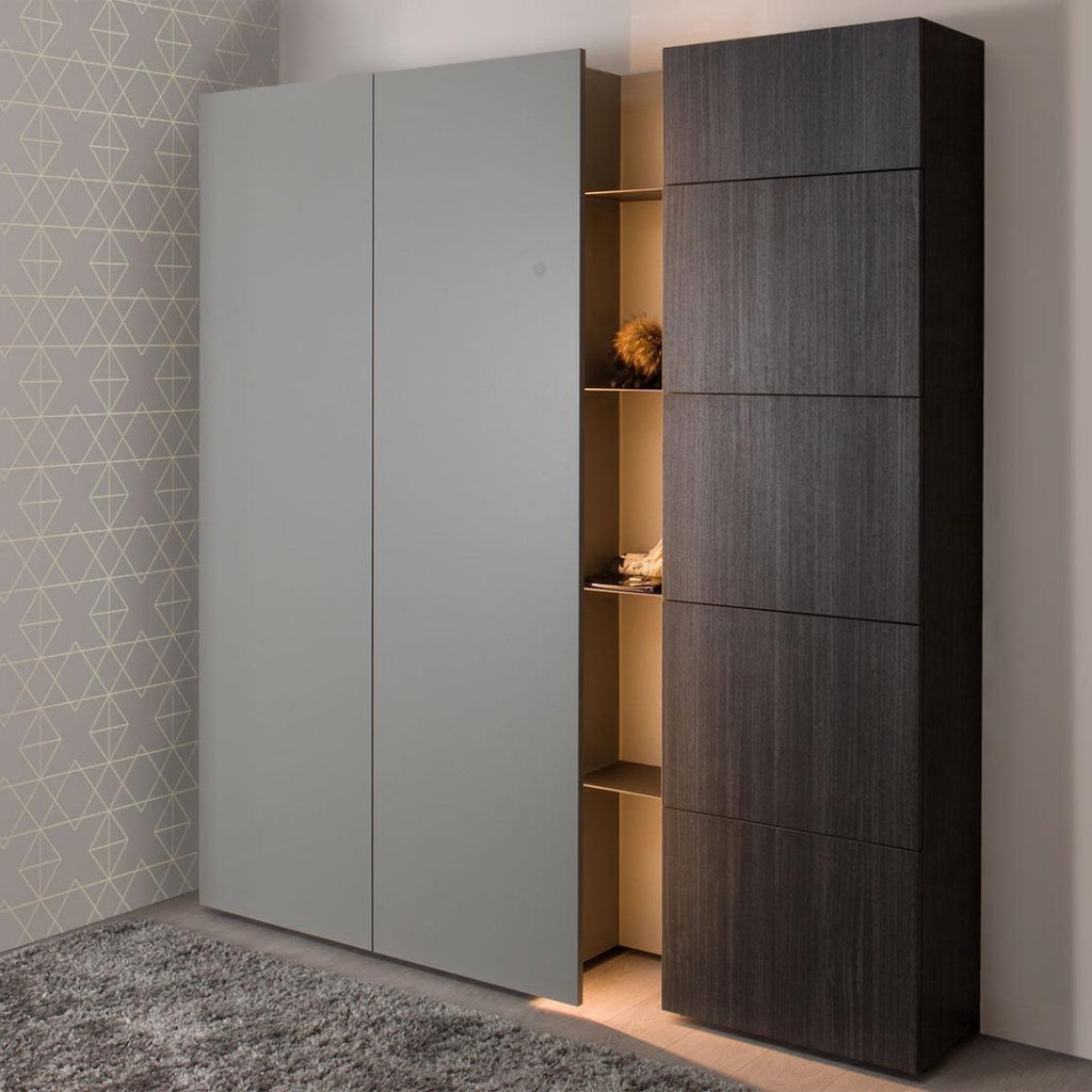 Contemporary Dual-Tone Wardrobe With Open Shelving