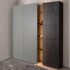 Contemporary Dual-Tone Wardrobe With Open Shelving