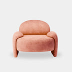 Contemporary Blush-Toned Curved Lounge Chair