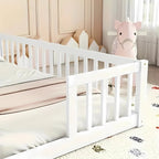Twin Capacity White Baby Bed With Safety Rails