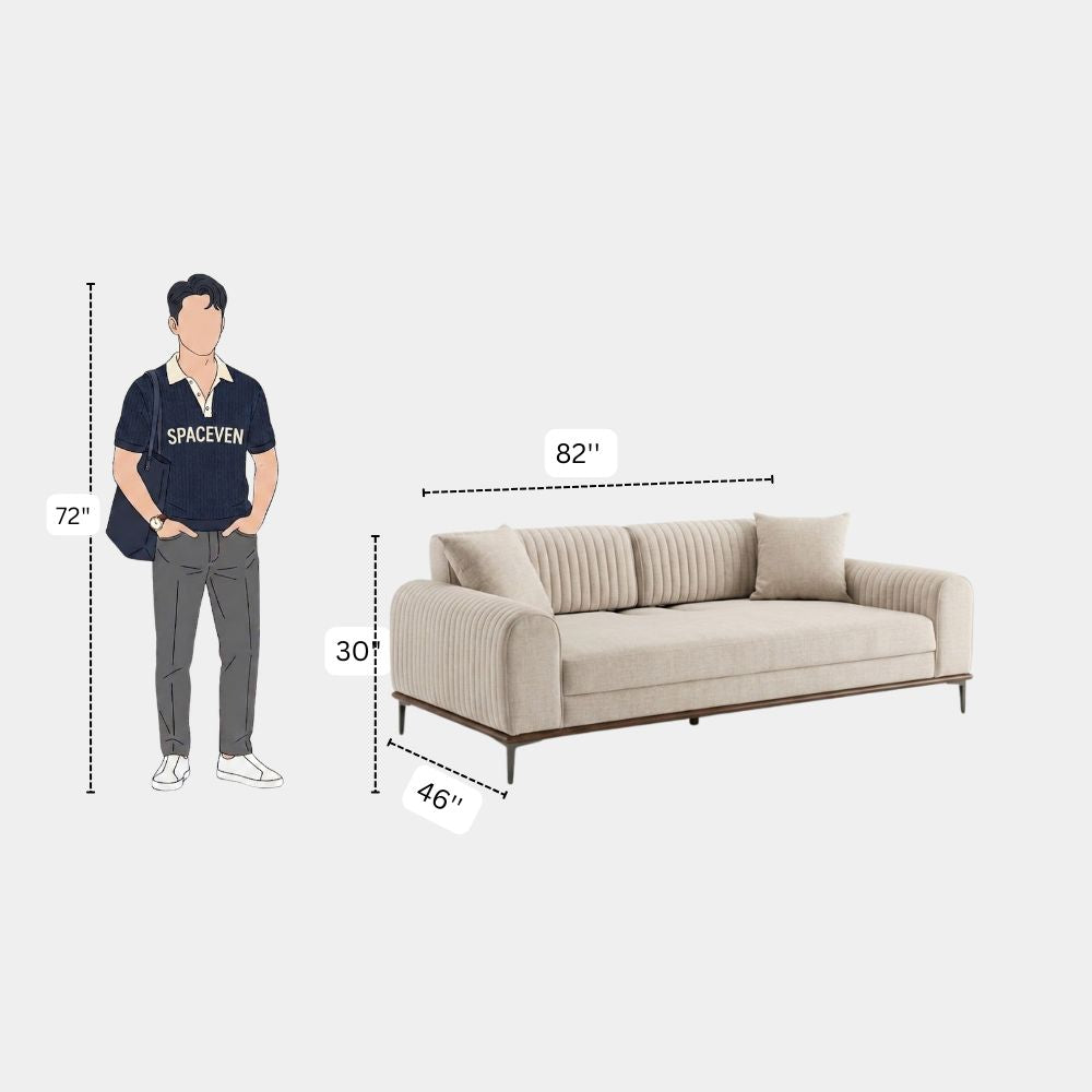 3 Seater Contemporary Linear Back Lounge Sofa