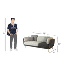 Modern Two-Tone Mid-Century 3 Seater Sofa 2