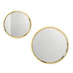 Minimal Luxe Round Mirror with Gold Border