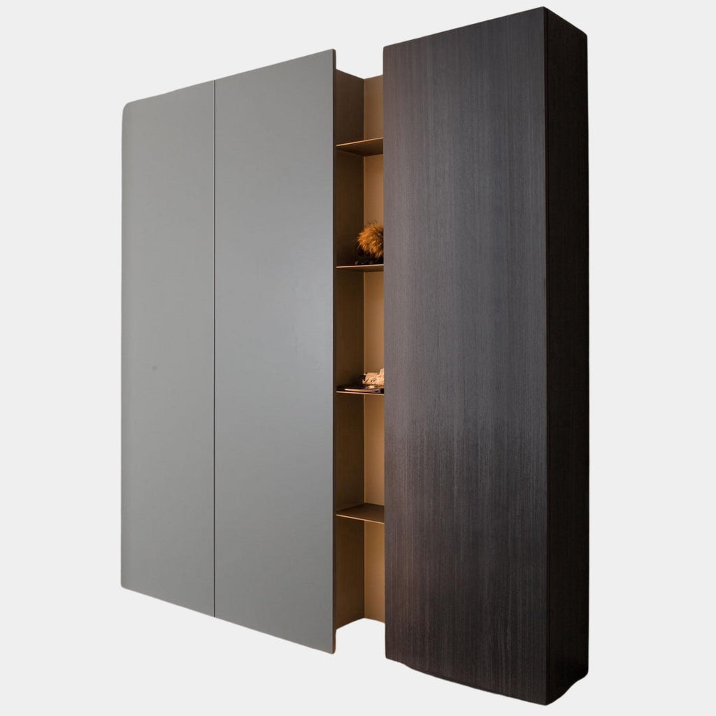 Contemporary Dual-Tone Wardrobe With Open Shelving
