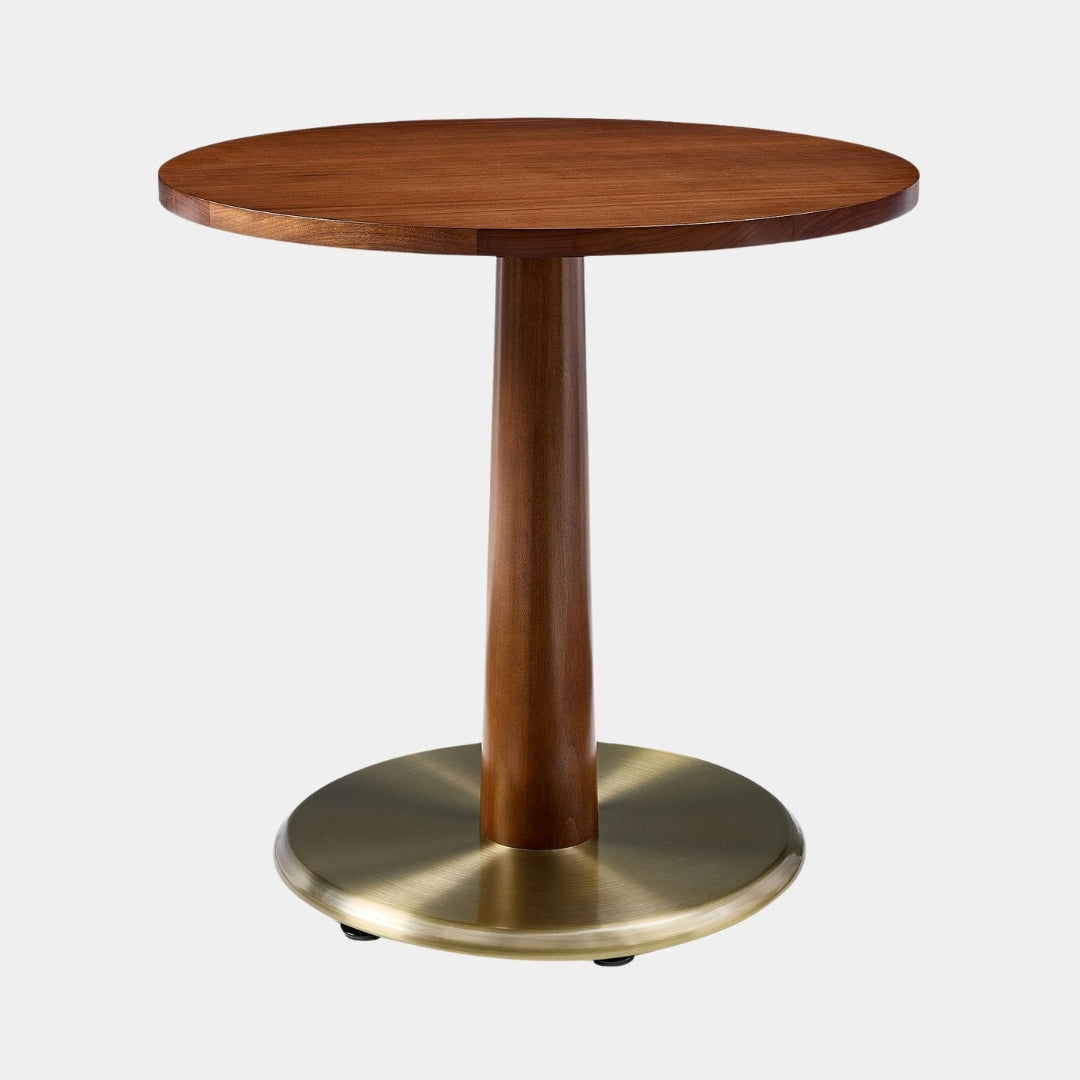 Golden Base Brown Wood Cafe Table