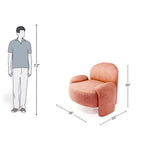 Contemporary Blush-Toned Curved Lounge Chair