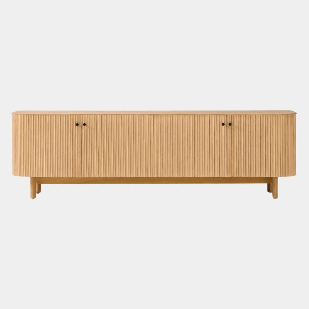 Contemporary Oak Slatted TV Unit