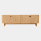 Contemporary Oak Slatted TV Unit