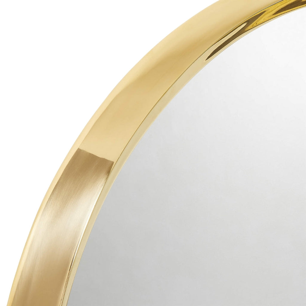Minimal Luxe Round Mirror with Gold Border