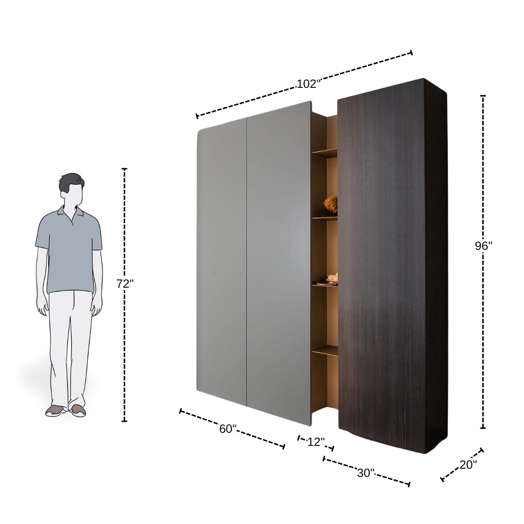 Contemporary Dual-Tone Wardrobe With Open Shelving
