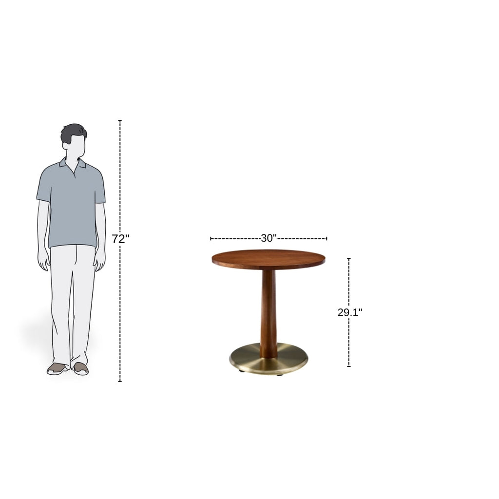 Golden Base Brown Wood Cafe Table