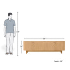 Contemporary Oak Slatted TV Unit