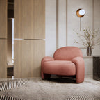 Contemporary Blush-Toned Curved Lounge Chair