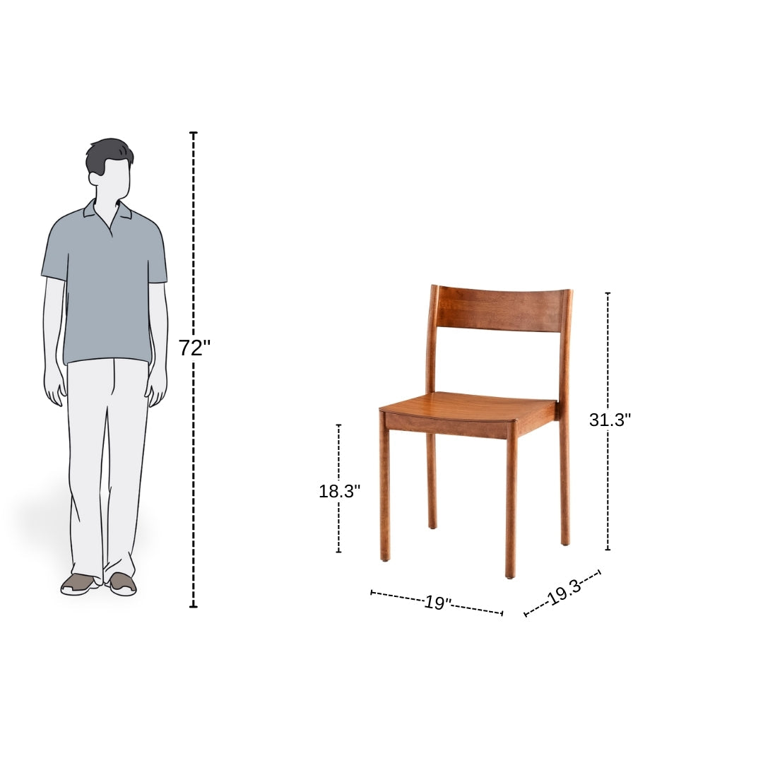 Smooth Finish Solid Wood Dining Chair