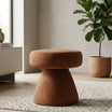 Caramel Brown Velvet Round Pouf