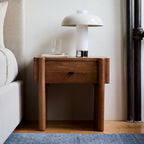 Brown Solid Wood Contemporary Nightstand  
