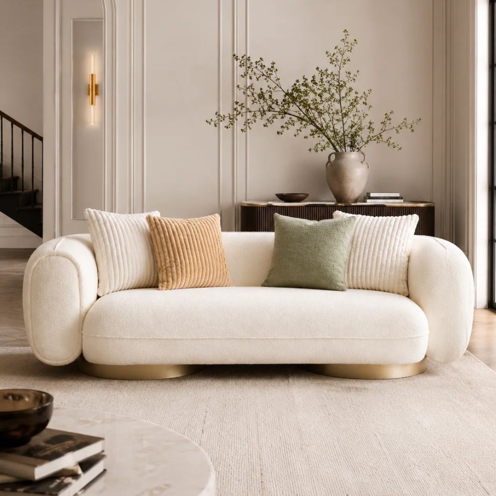 3 Seater Luxe Rounded Lounge Sofa