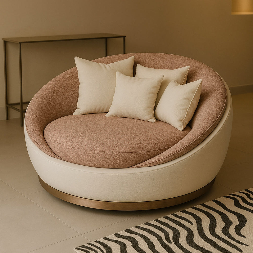 Cocoon Comfort Blush-Toned Lounge Chair