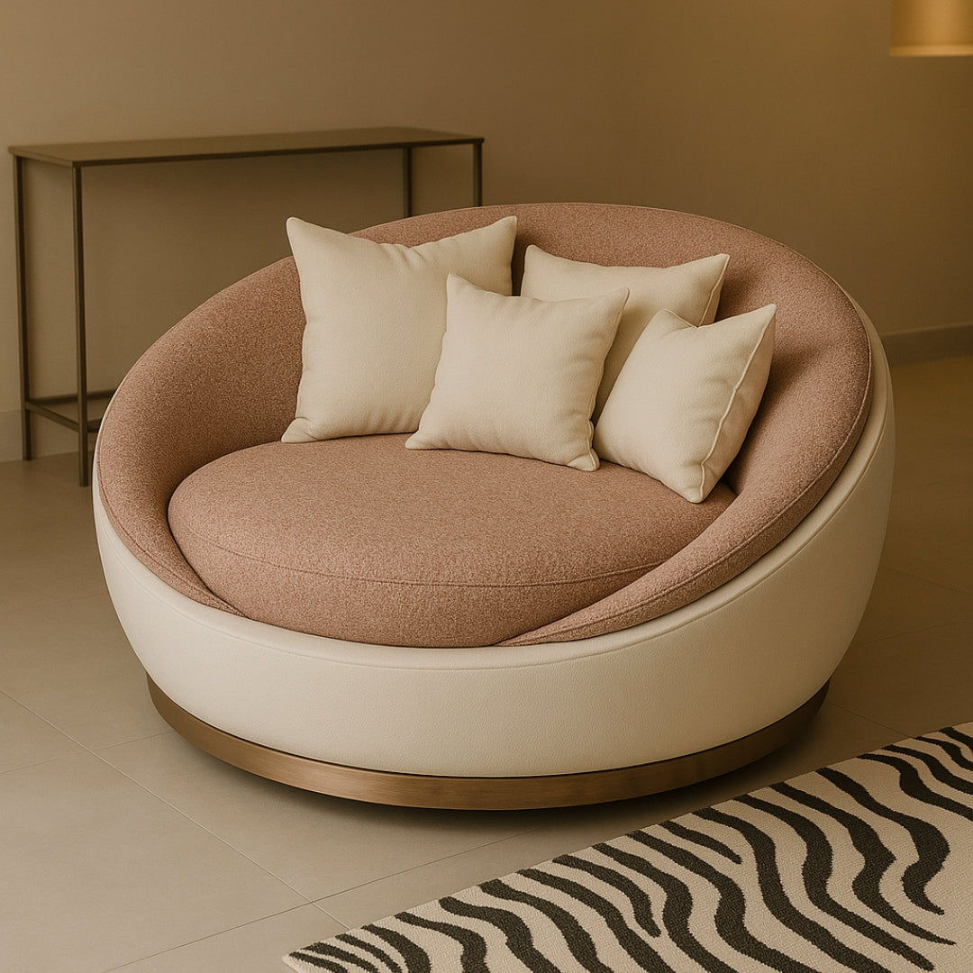 Cocoon Comfort Blush-Toned Lounge Chair